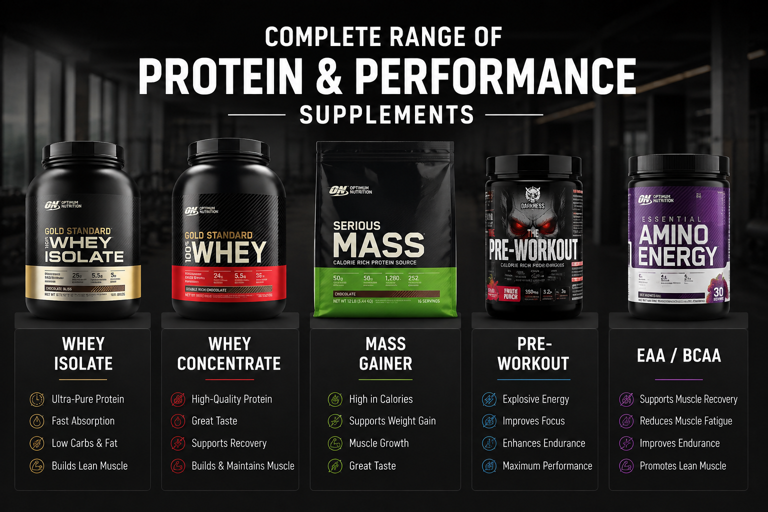 Protein and performance supplement range